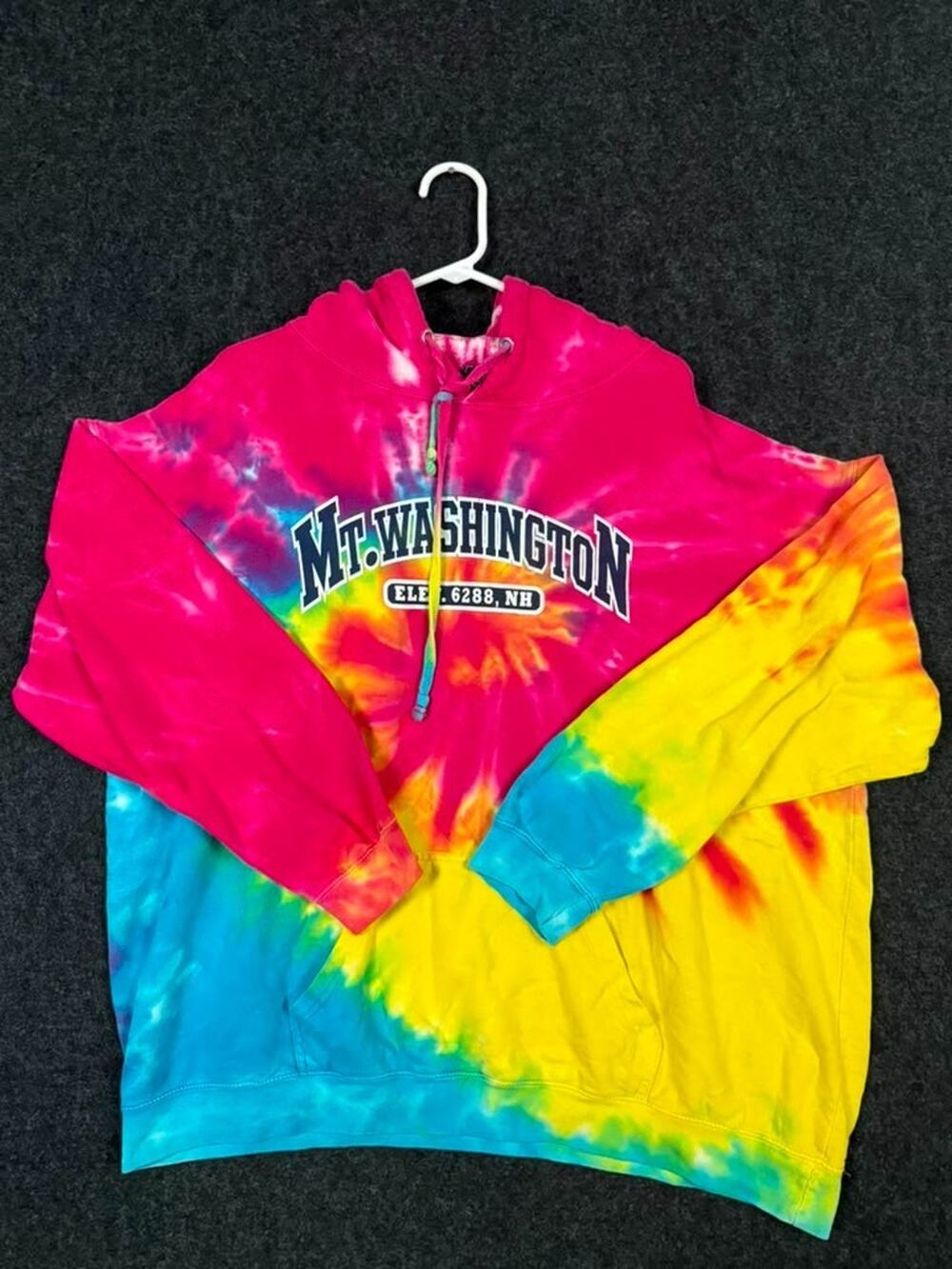 Vintage Mt Washington Tie Dye Quarter Zip Sweatshirt 3XL USA Flawed